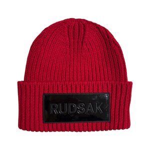 RUDSAK Colin  Unisex Red Merino Wool Knit Beanie